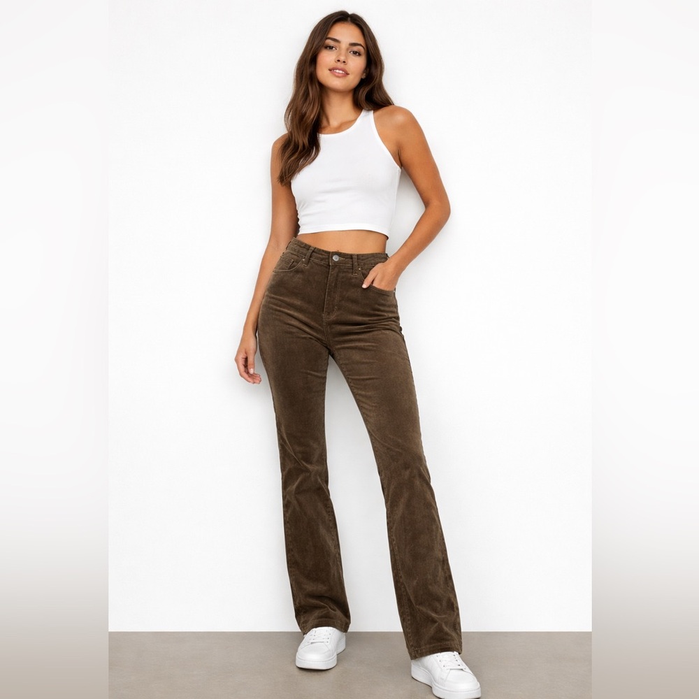Dynamite Dark Olive Corduroy Trousers